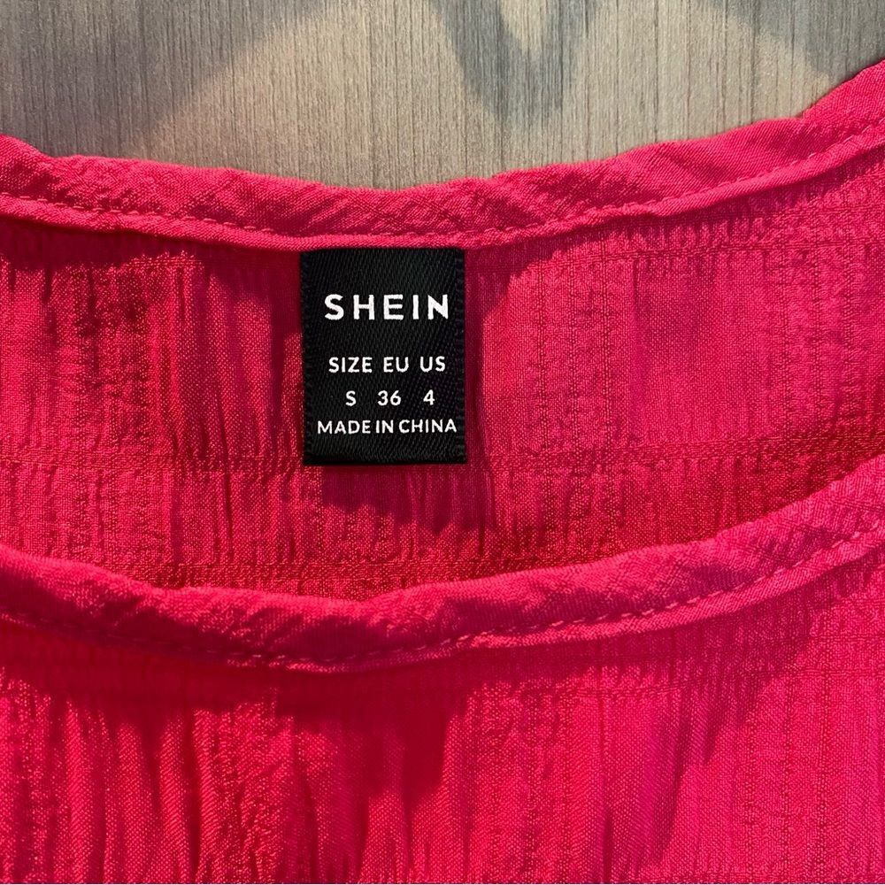 Hot Pink Ruffle Sleeve Top Blouse Flirty Feminine Small - Picture 4 of 8